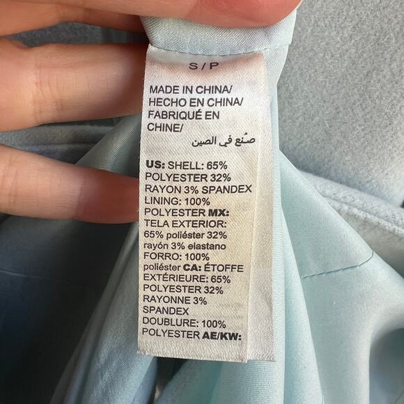 White House Black Market Baby Blue Peacoat Size S - Picture 7 of 9